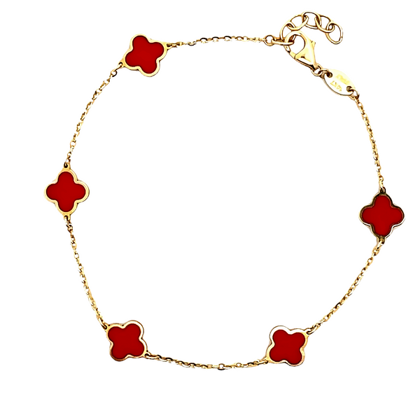 14K Gold Red Clover Bracelet – picntell