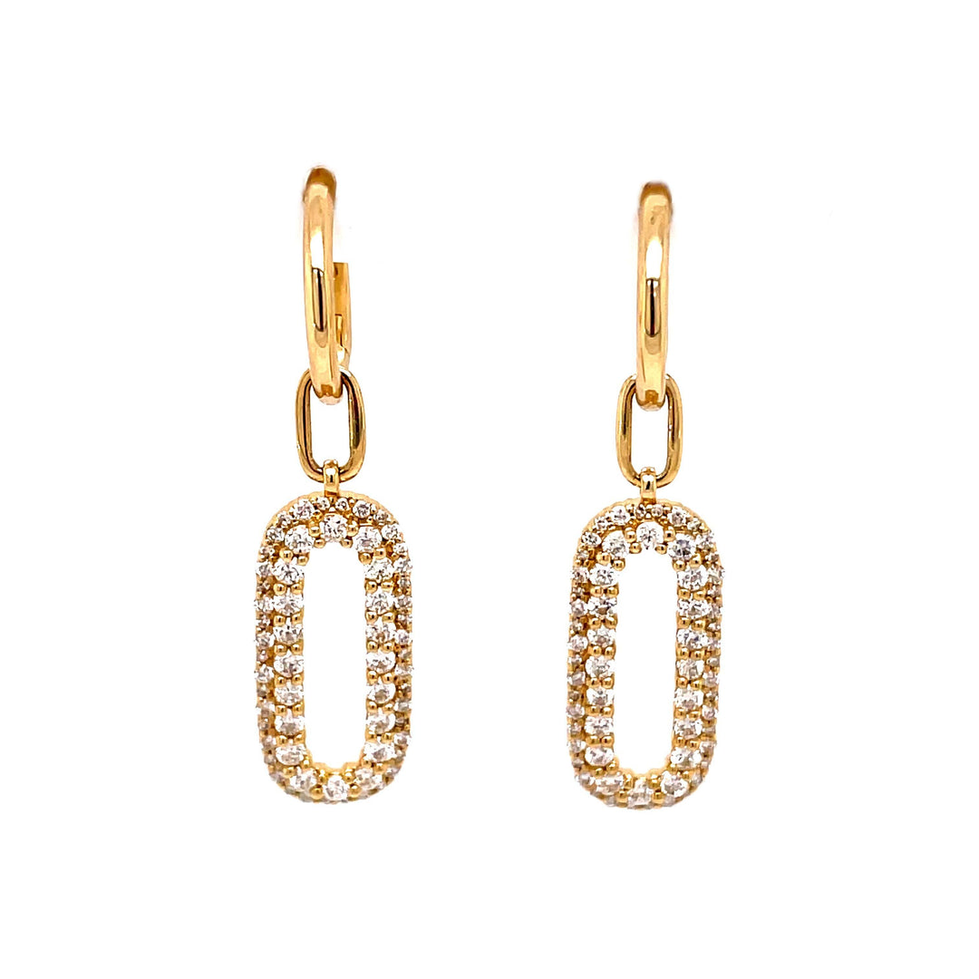 14K Double Link Diamond Earrings