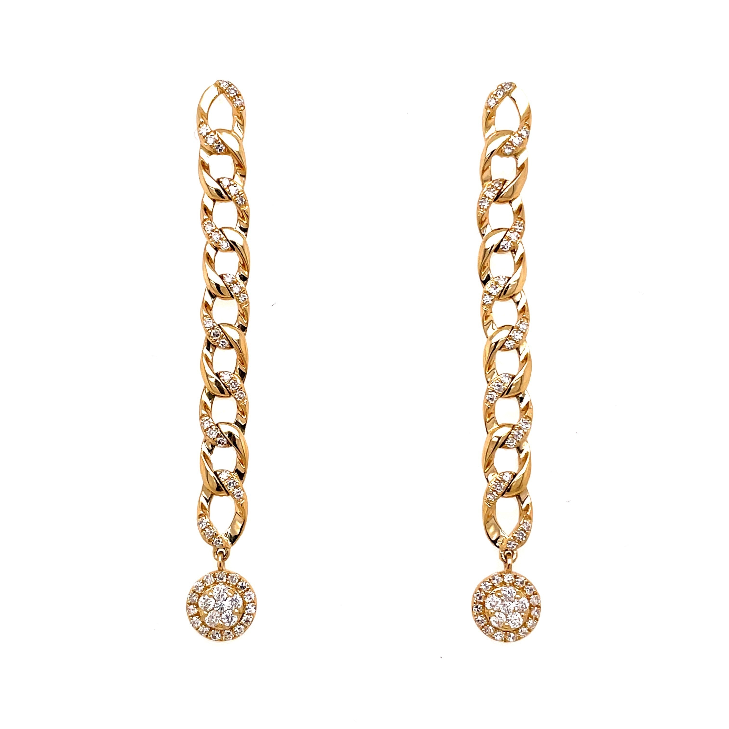 ピアス wing bling 14k post Illyana cubic two-line earrings 14K Linear Link Diamond Earrings – picntell