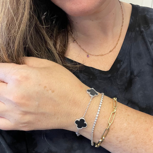 Black Three Clover Bracelet – picntell