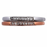 White Gold & Rose Gold Diamond Ring Set