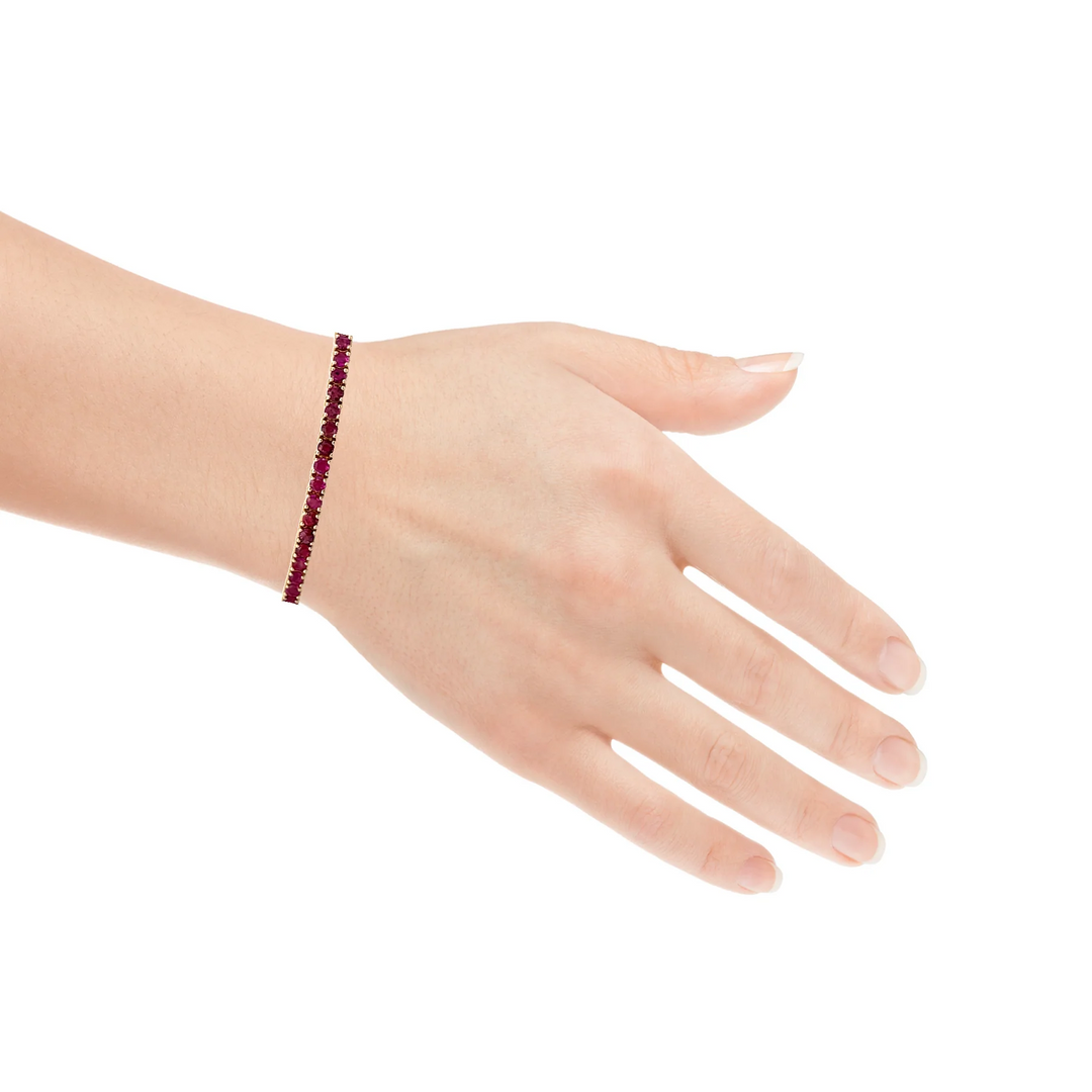 Ruby Tennis Bracelet - 8 Inches