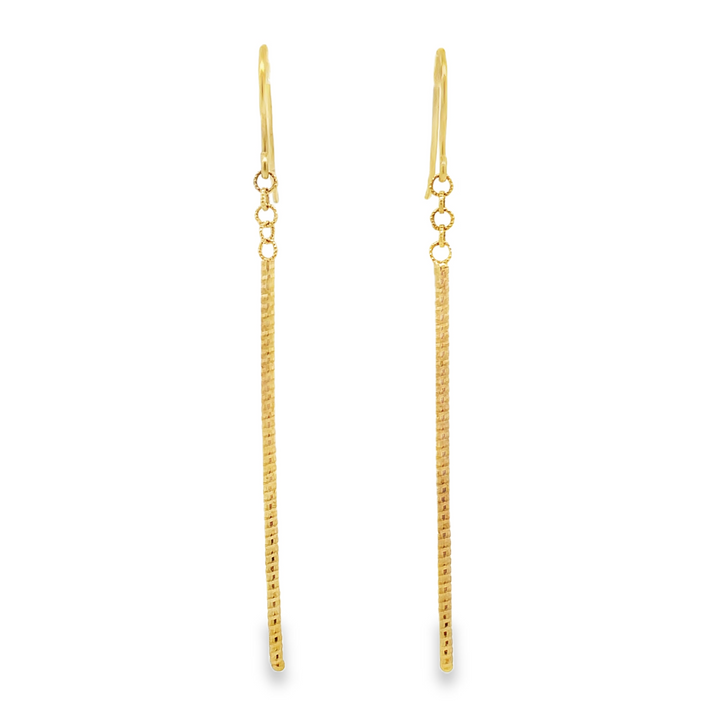 14K Gold Drop Linear Earrings