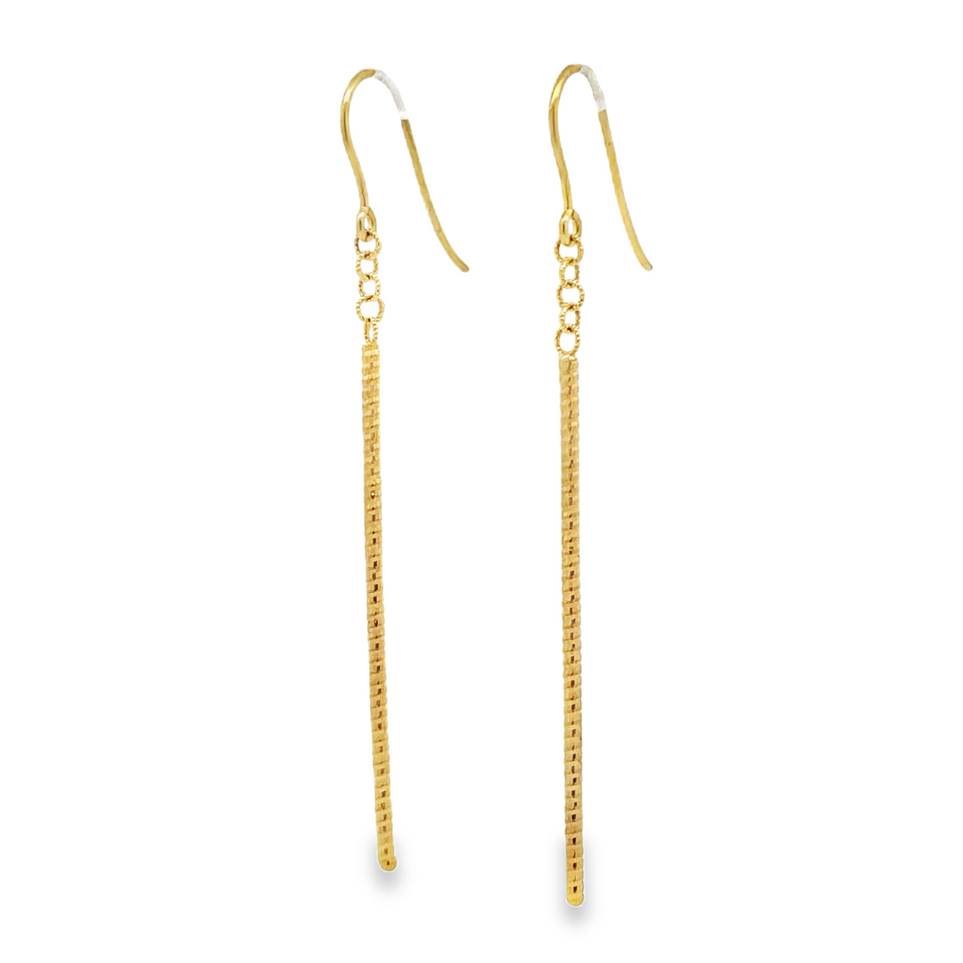 14K Gold Drop Linear Earrings