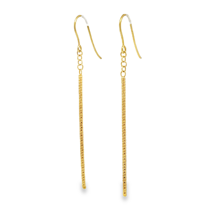 14K Gold Drop Linear Earrings