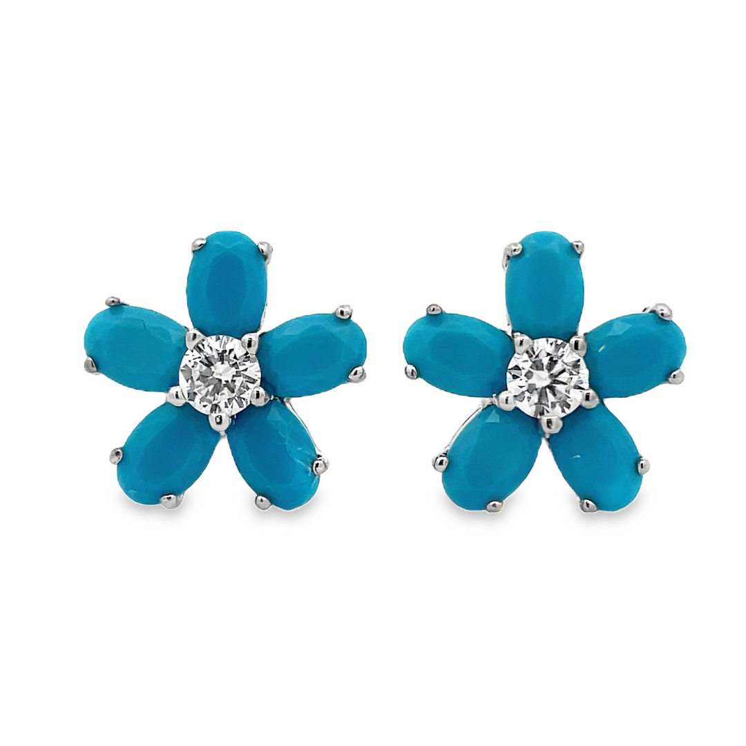 Turquoise Flower Earring