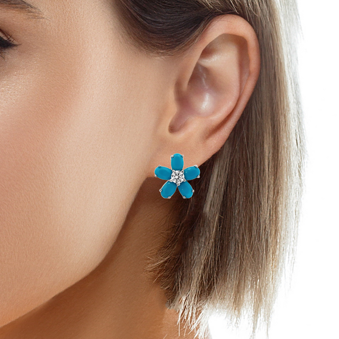 Turquoise Flower Earring