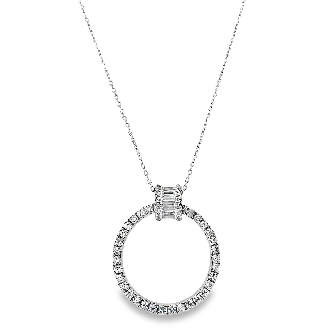 Baguette Circle pendant necklace