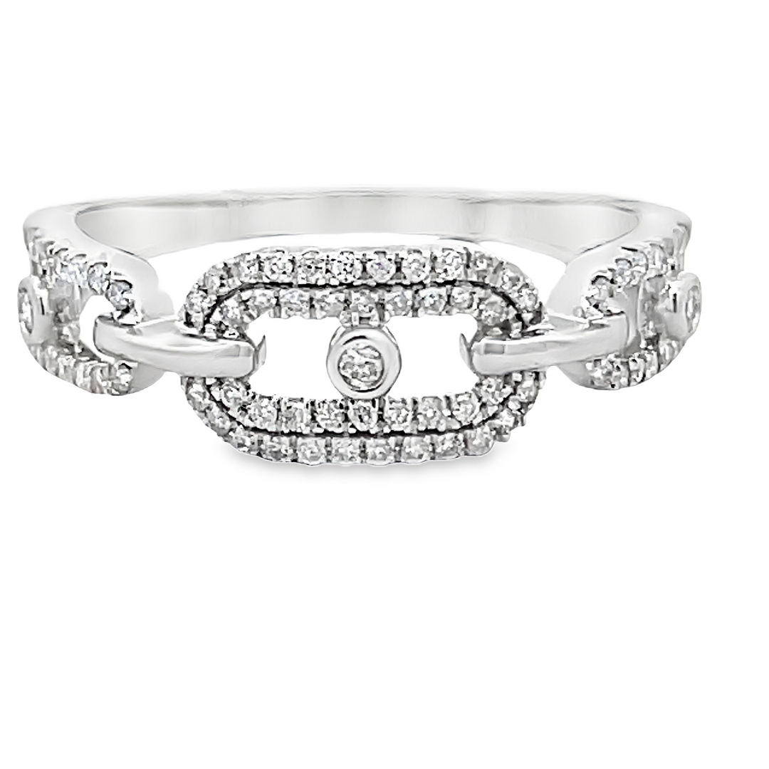 Pave Diamond Link Style Band Ring