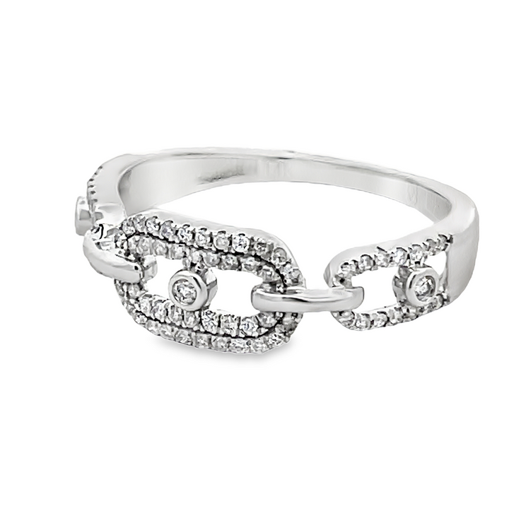 Pave Diamond Link Style Band Ring