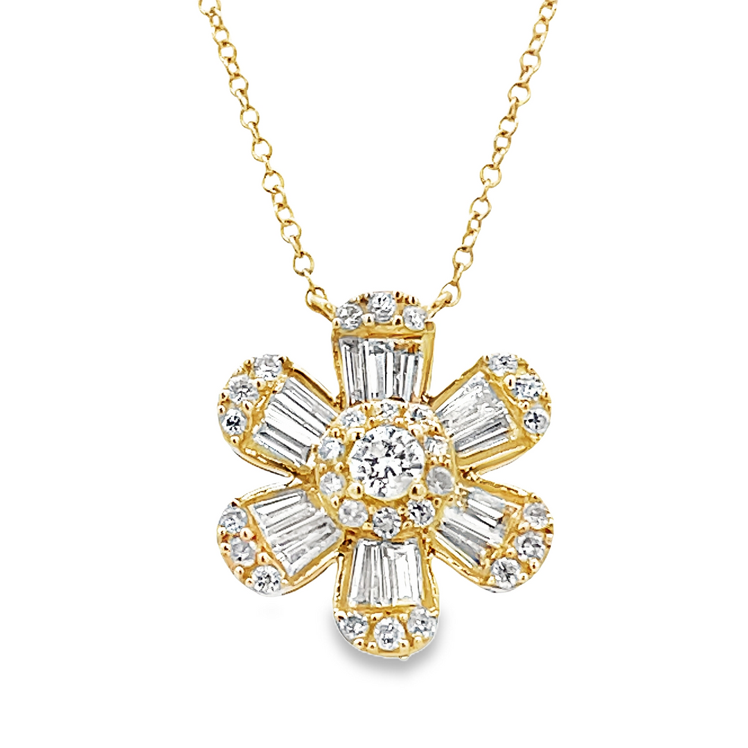 14K Flower Pendant Necklace