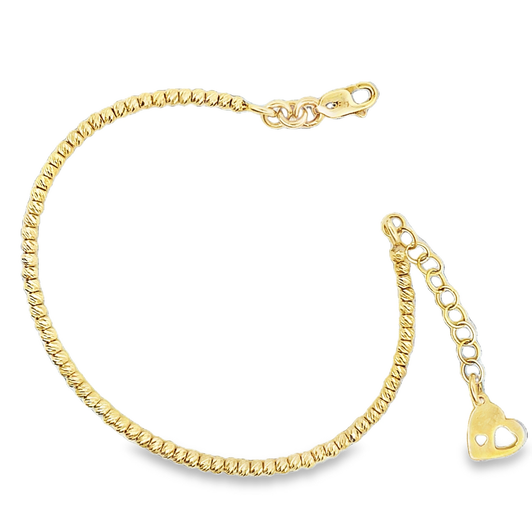 14k bead bangle style bracelet