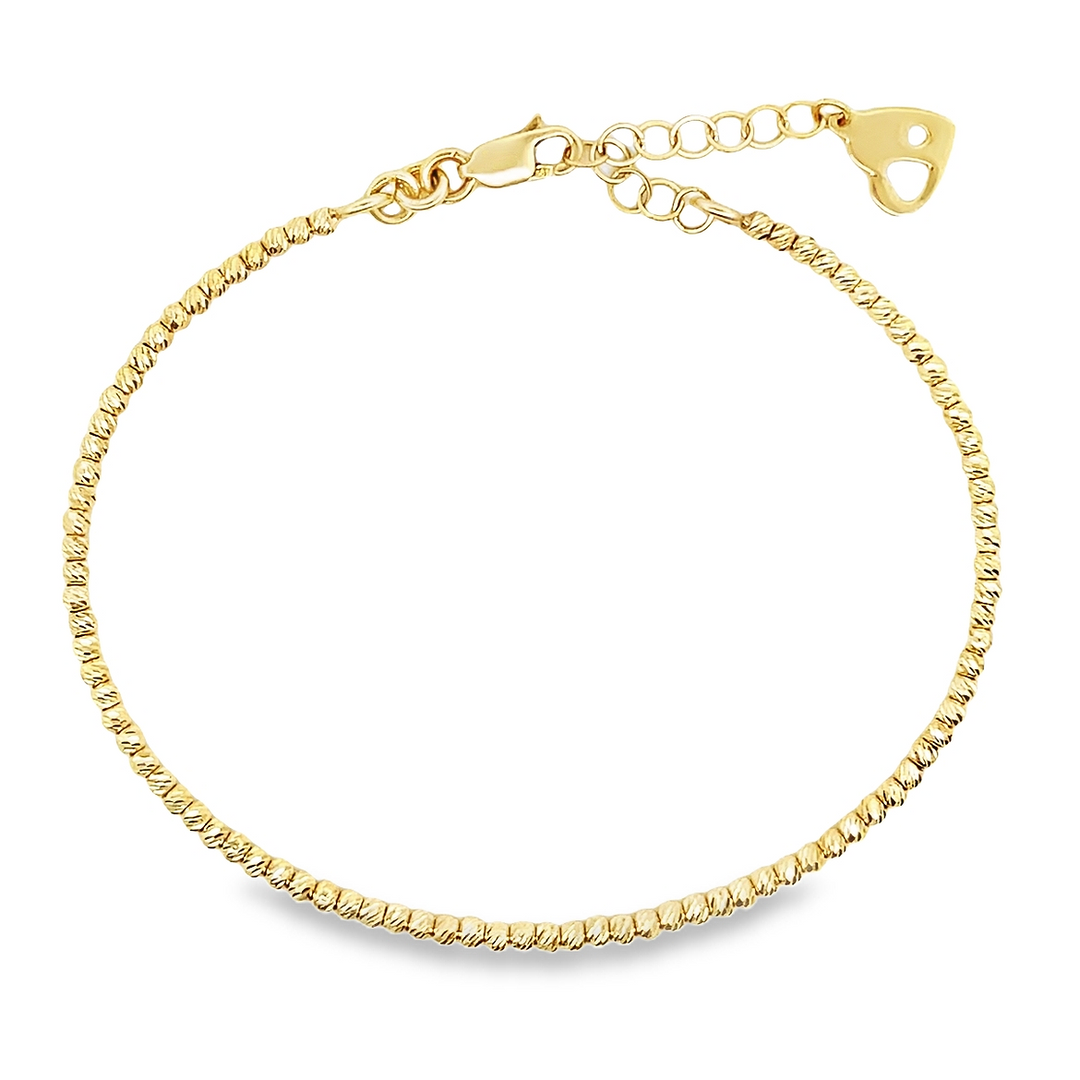 14k bead bangle style bracelet