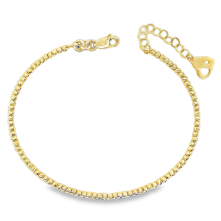 14k bead bangle style bracelet