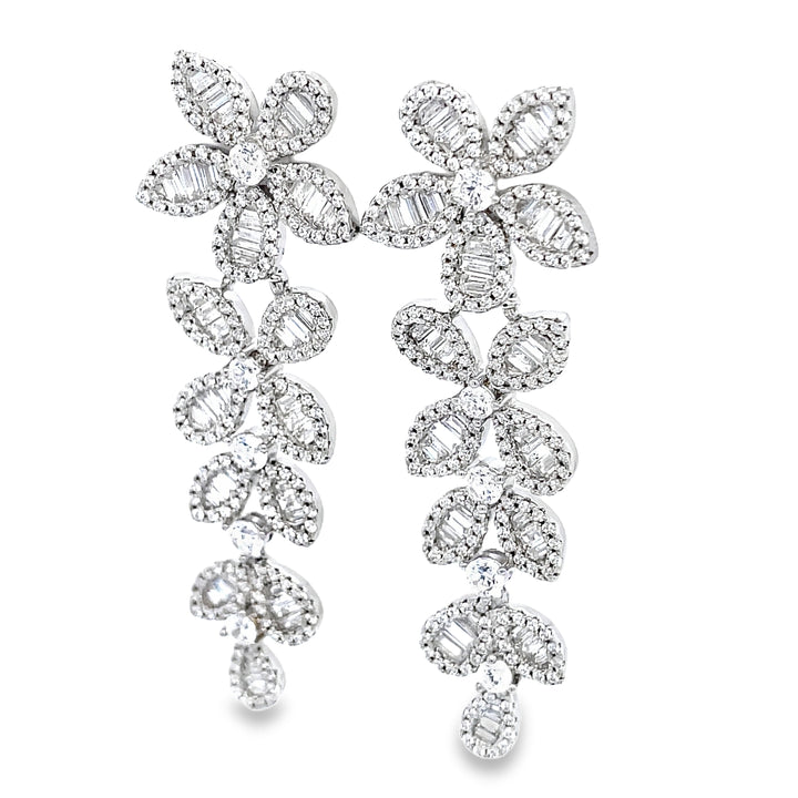 Sparkling Flower Statement Earrings