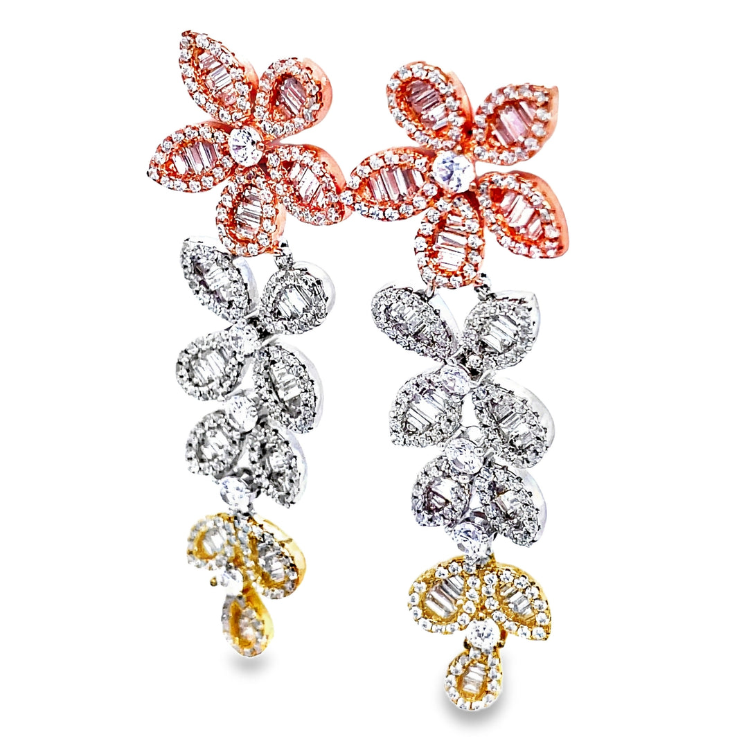 Sparkling Flower Statement Earrings
