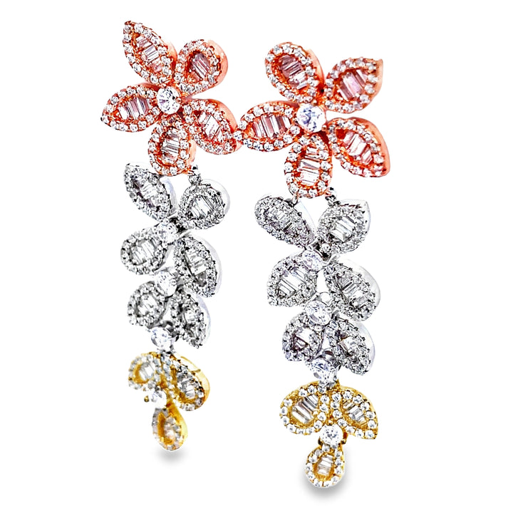 Sparkling Flower Statement Earrings
