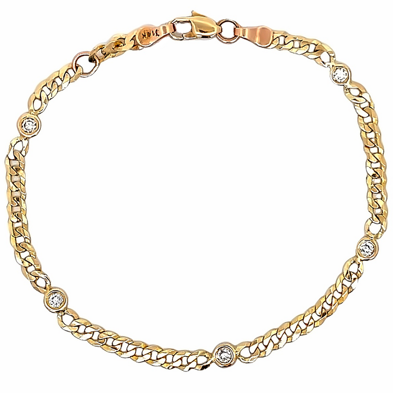 Cuban Link Bezel Diamond Bracelet