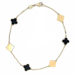 14K Black & White Clover Bracelet – picntell