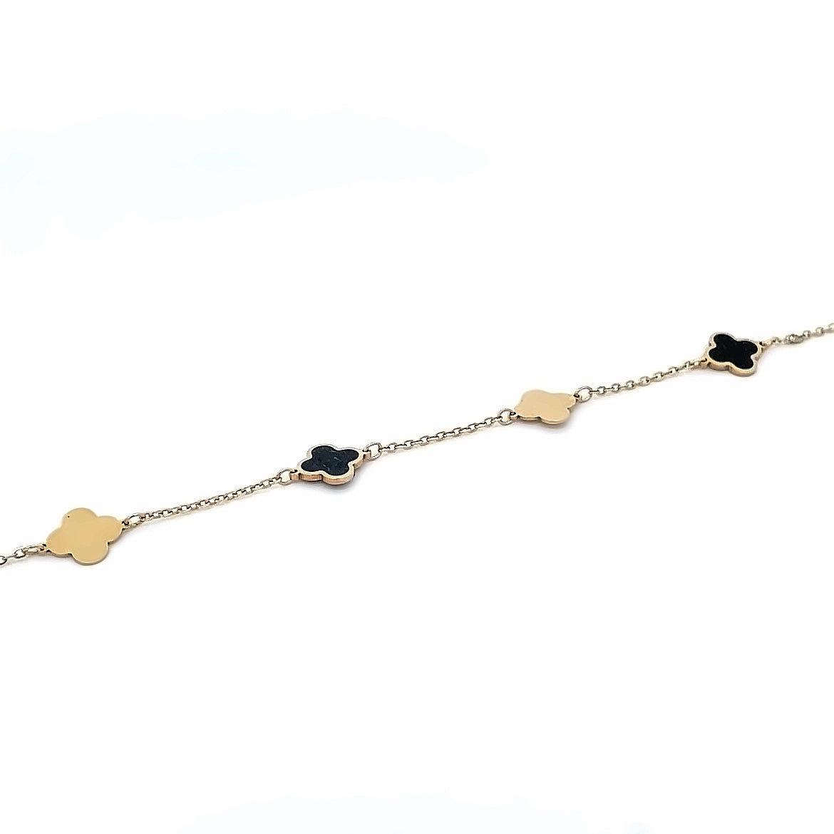 14K Black & White Clover Bracelet – picntell