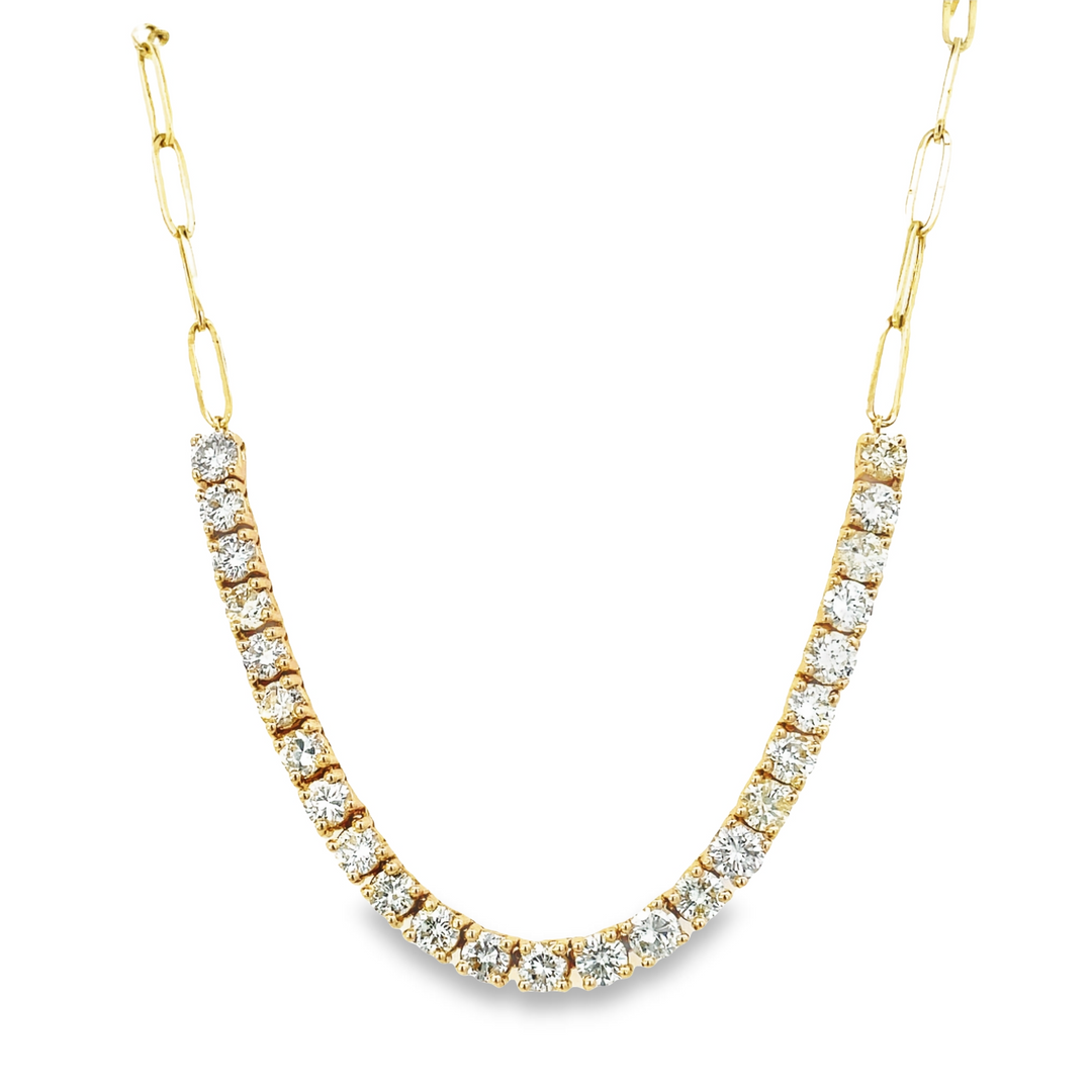 Curved Diamond Link Necklace