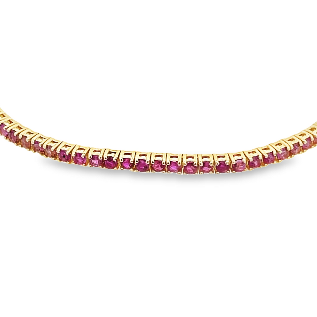 14K Gold Ruby Tennis Bracelet