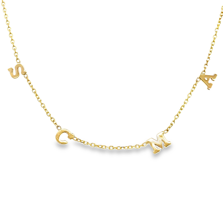 14K Mini Spaced Letter Necklace