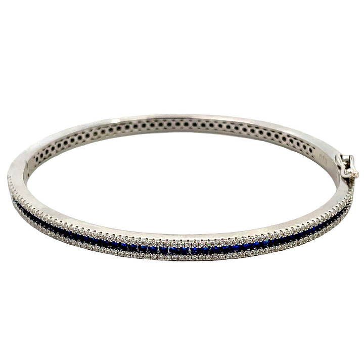 Sterling Silver Pave Bangle