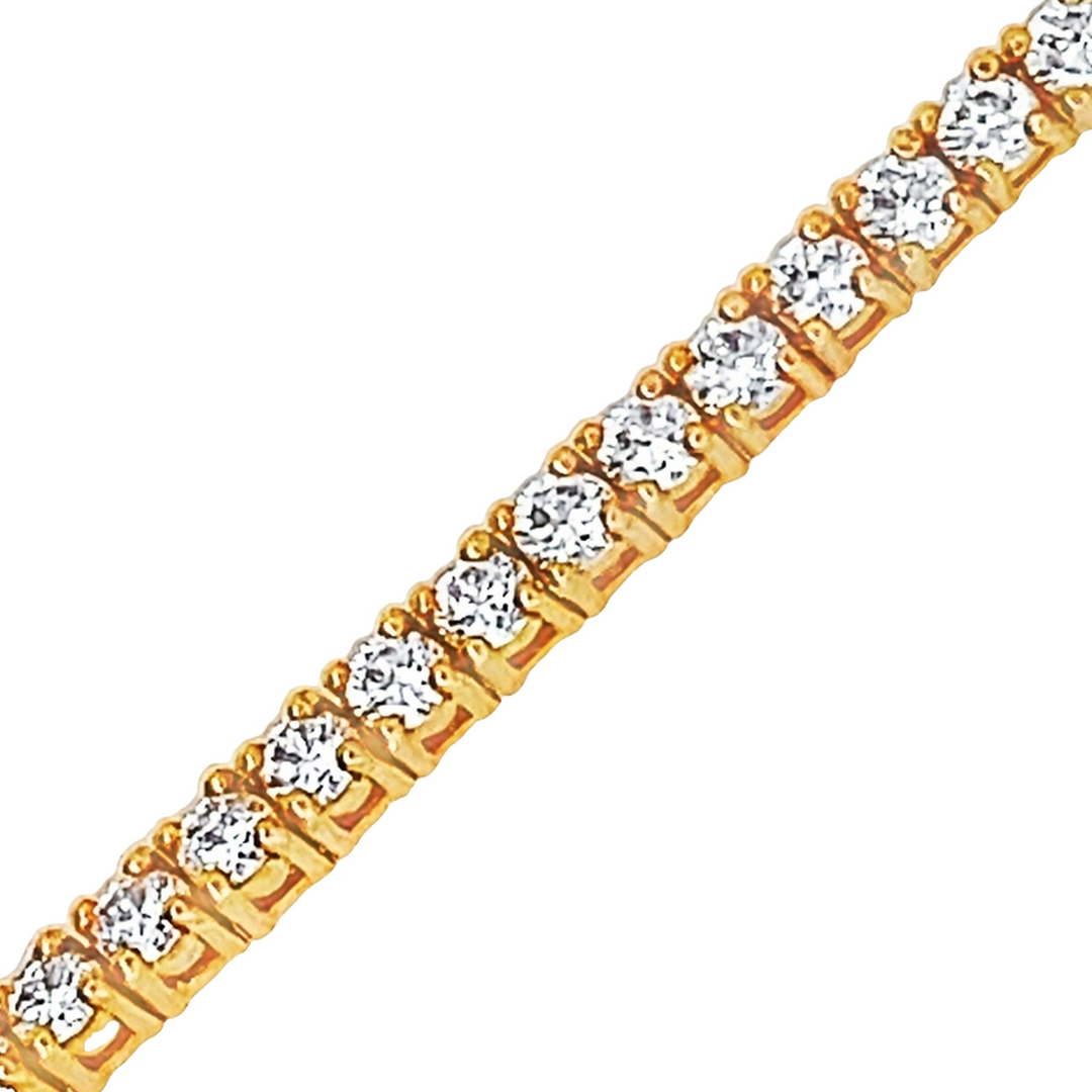 14K Yellow Gold Lab Diamond Tennis Necklace