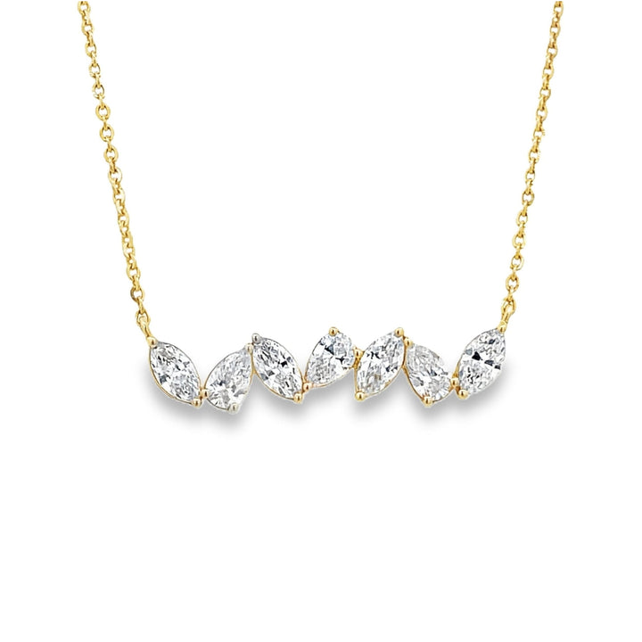 14K Gold Lab Diamond Marquise & Pear Shaped Necklace