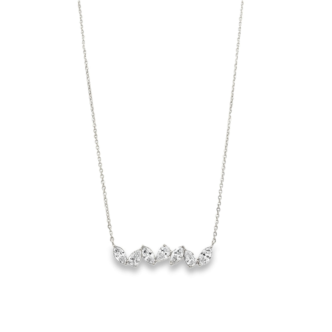 14K Gold Lab Diamond Marquise & Pear Shaped Necklace