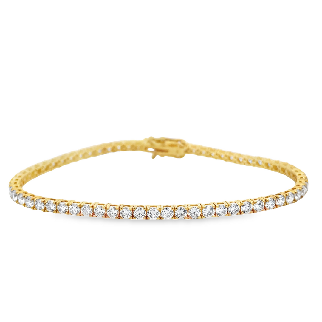 14K Yellow Gold Lab Diamond Tennis Bracelets