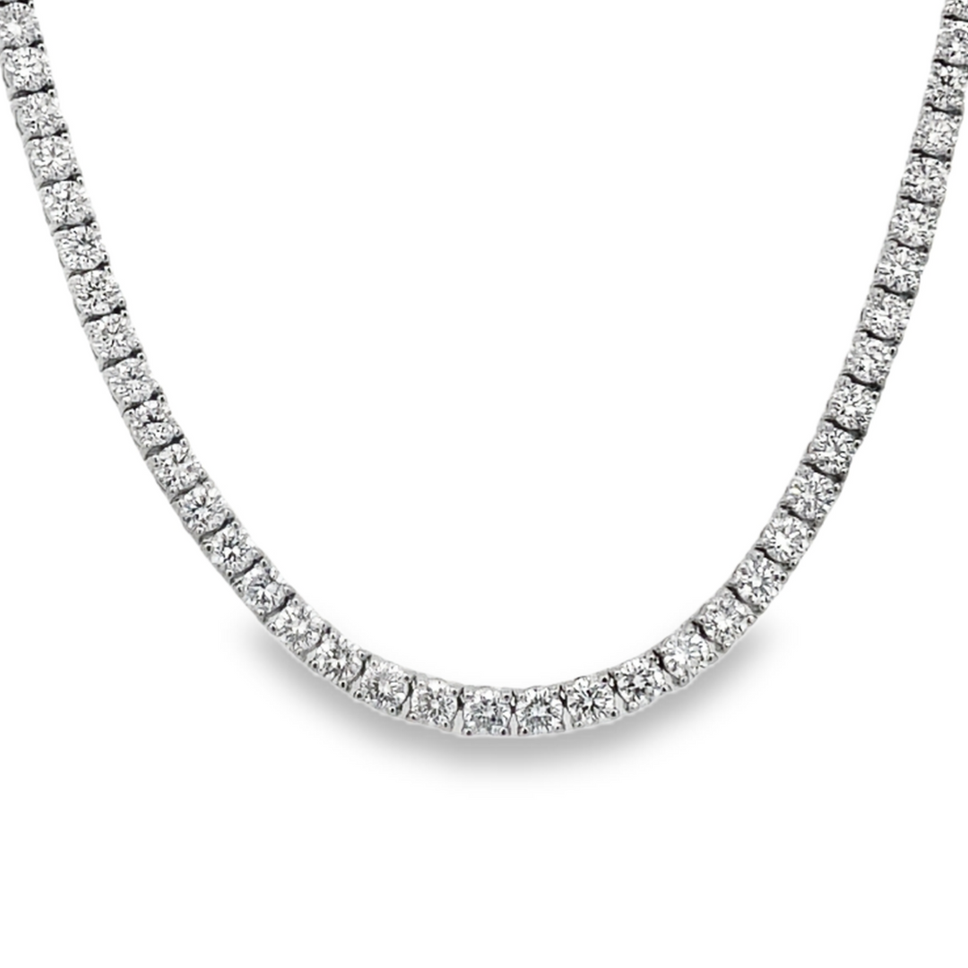 14K White Gold Lab Diamond Tennis Necklace