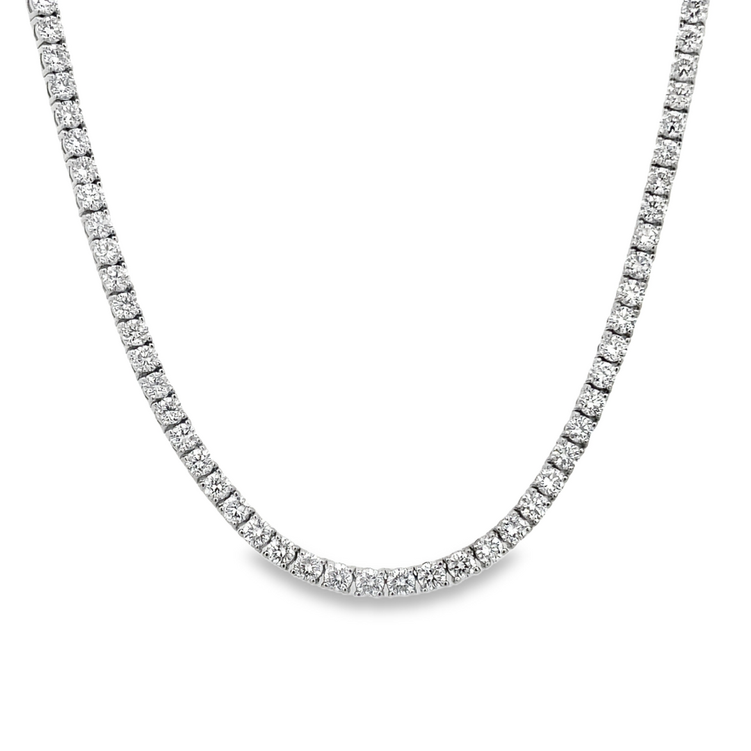 14K White Gold Lab Diamond Tennis Necklace