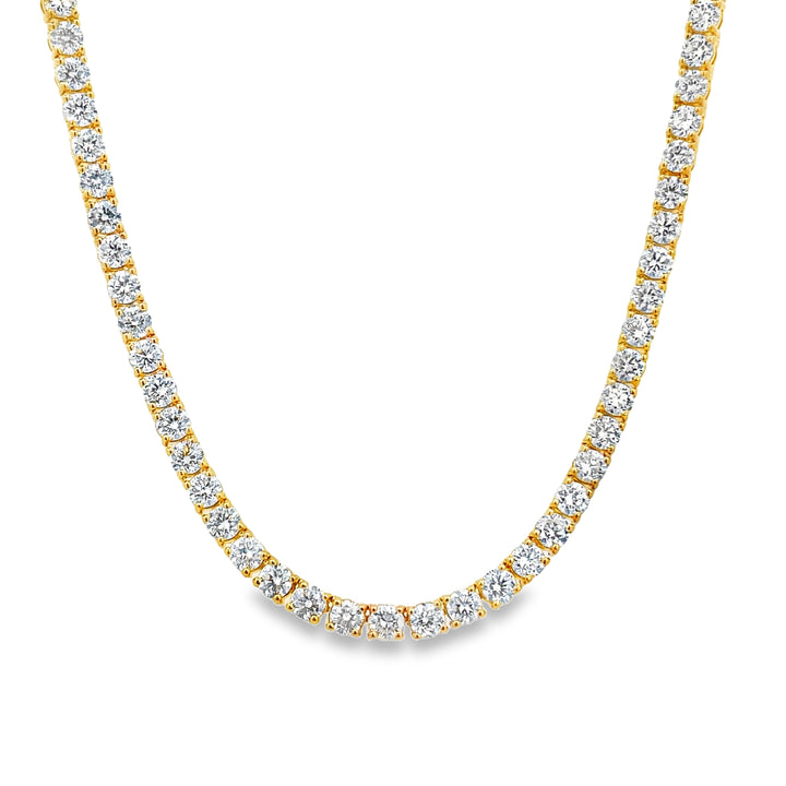 14K Yellow Gold Lab Diamond Tennis Necklace