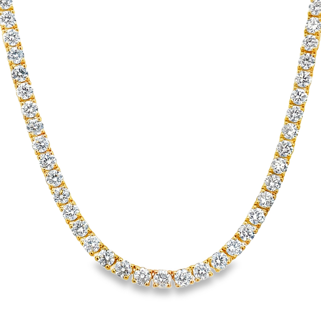 14K Yellow Gold Lab Diamond Tennis Necklace