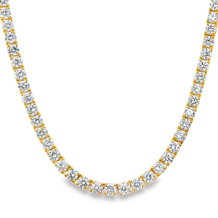 14K Yellow Gold Lab Diamond Tennis Necklace