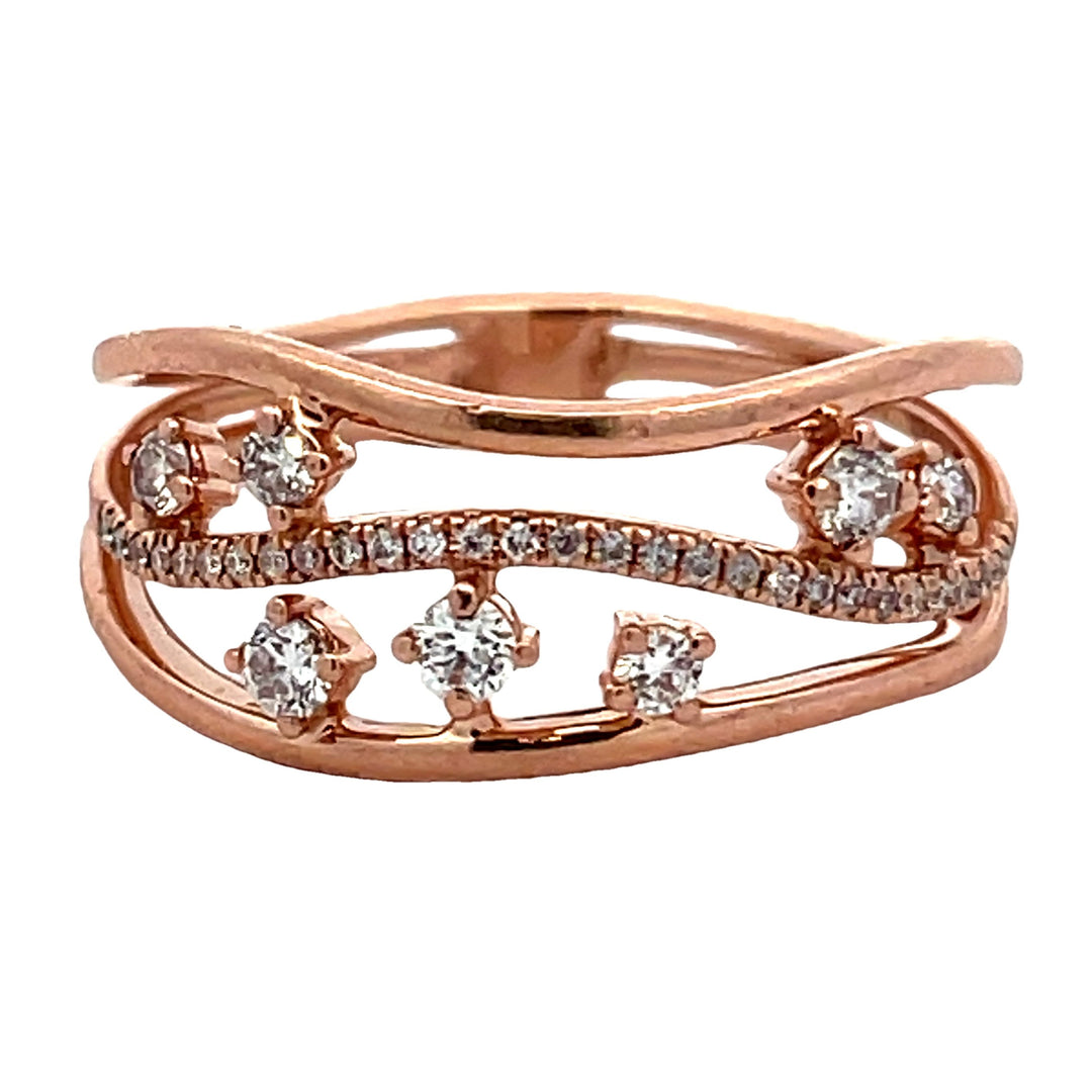 Rose Gold Diamond Cluster Ring