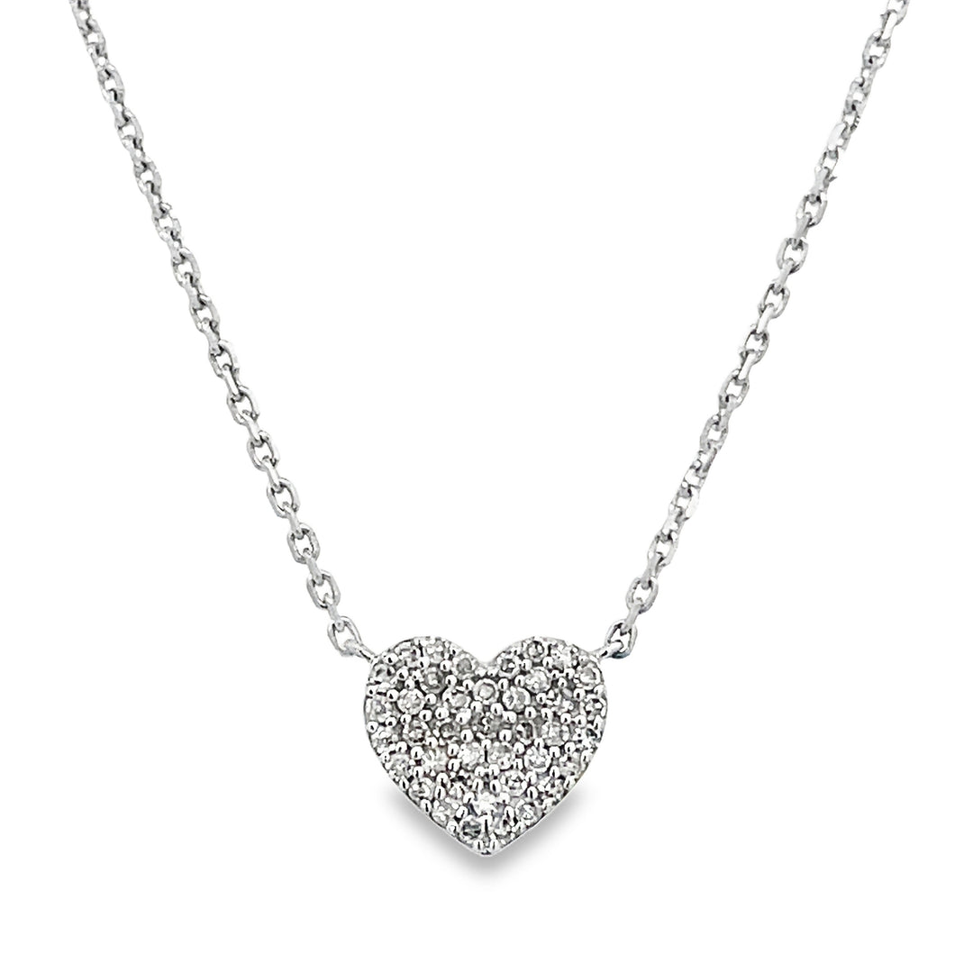 Pave Diamond Heart Shaped Necklace