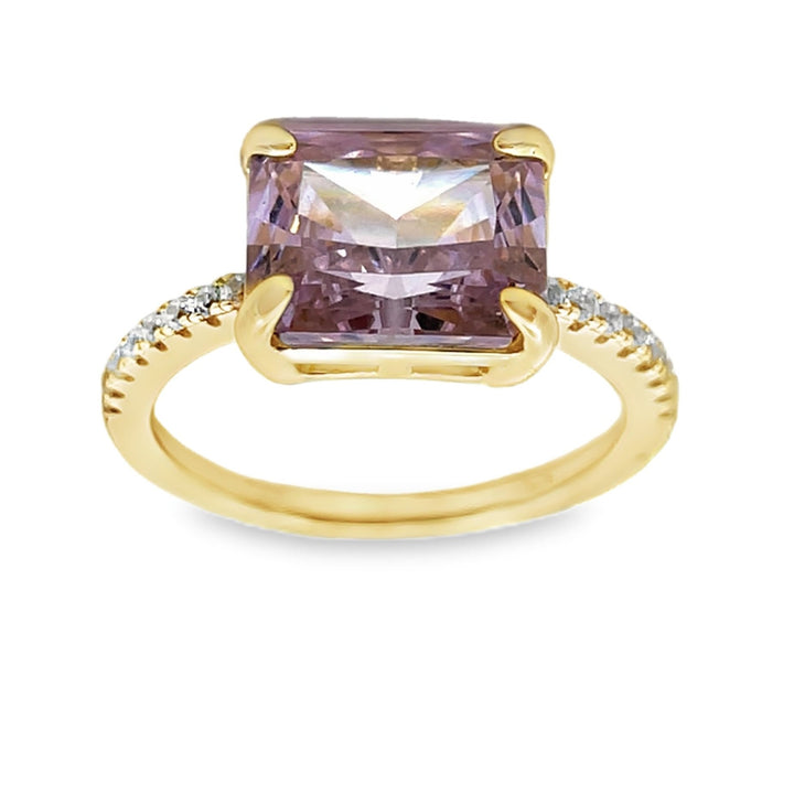 Pink Stone Rectangle Ring