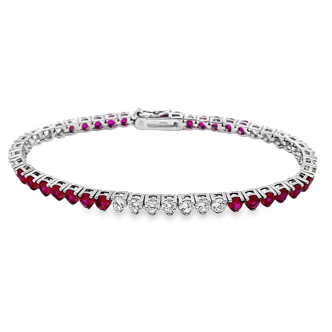 Alternating Tennis Bracelet (3 mm - 3 Prong)