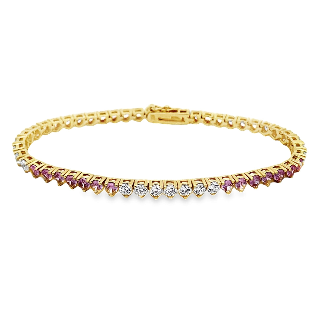 Alternating Tennis Bracelet (3 mm - 3 Prong)