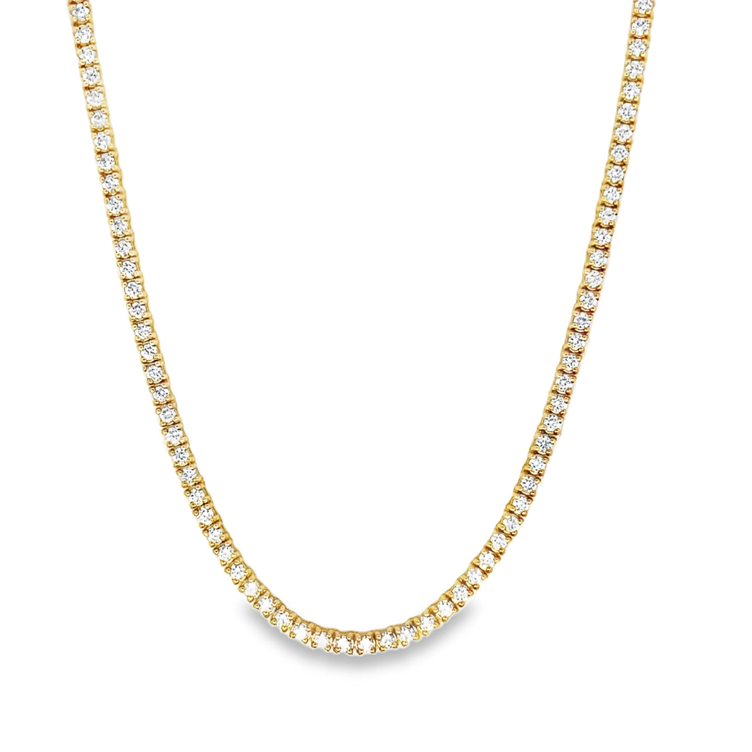 14K Yellow Gold Lab Diamond Tennis Necklace