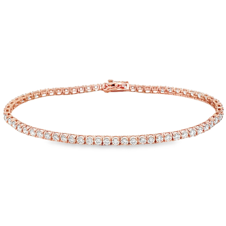 14K Rose Gold Lab Diamond Tennis Bracelet