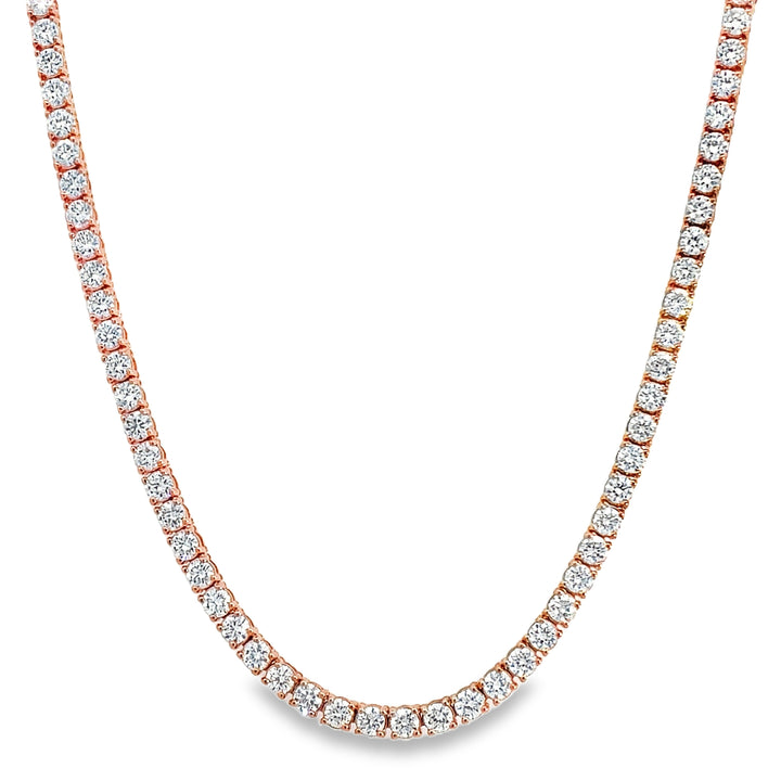 Rose Gold Lab Diamond Tennis Necklace