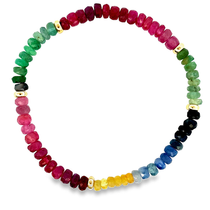 14K Gold Sapphire Beaded Bracelet