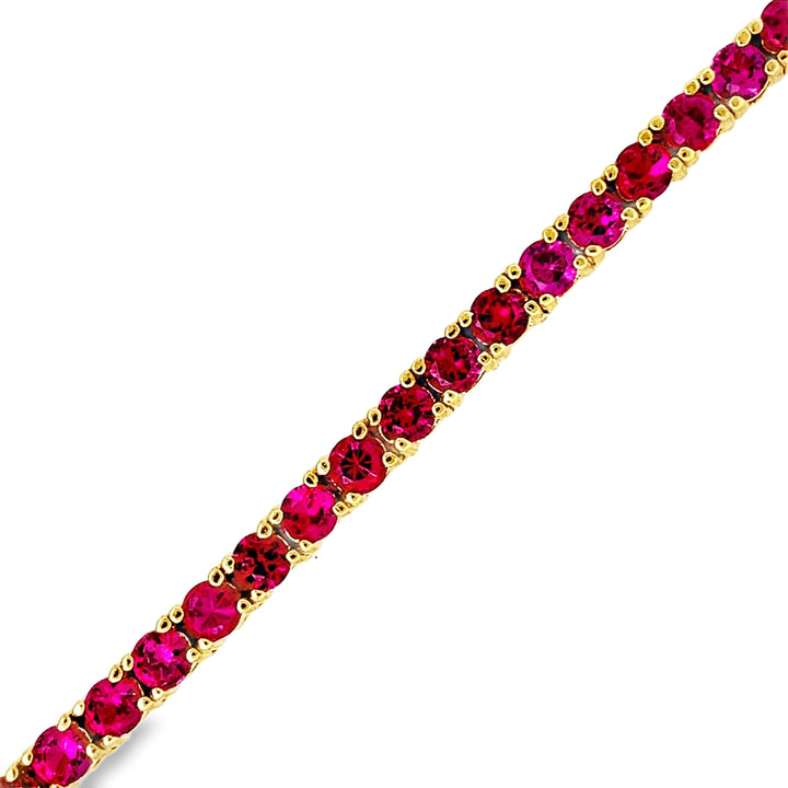 Ruby Tennis Bracelet - 8 Inches