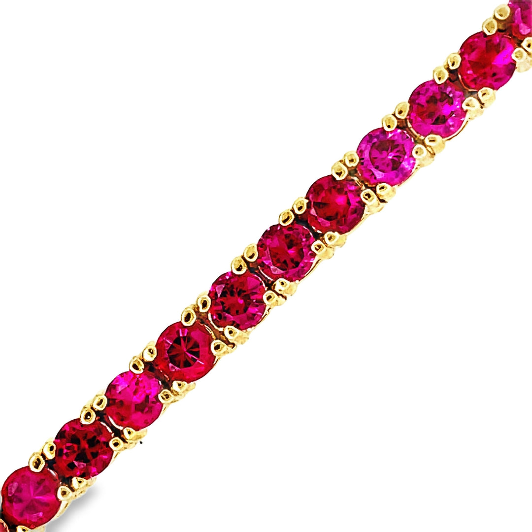 Ruby Tennis Bracelet - 8 Inches