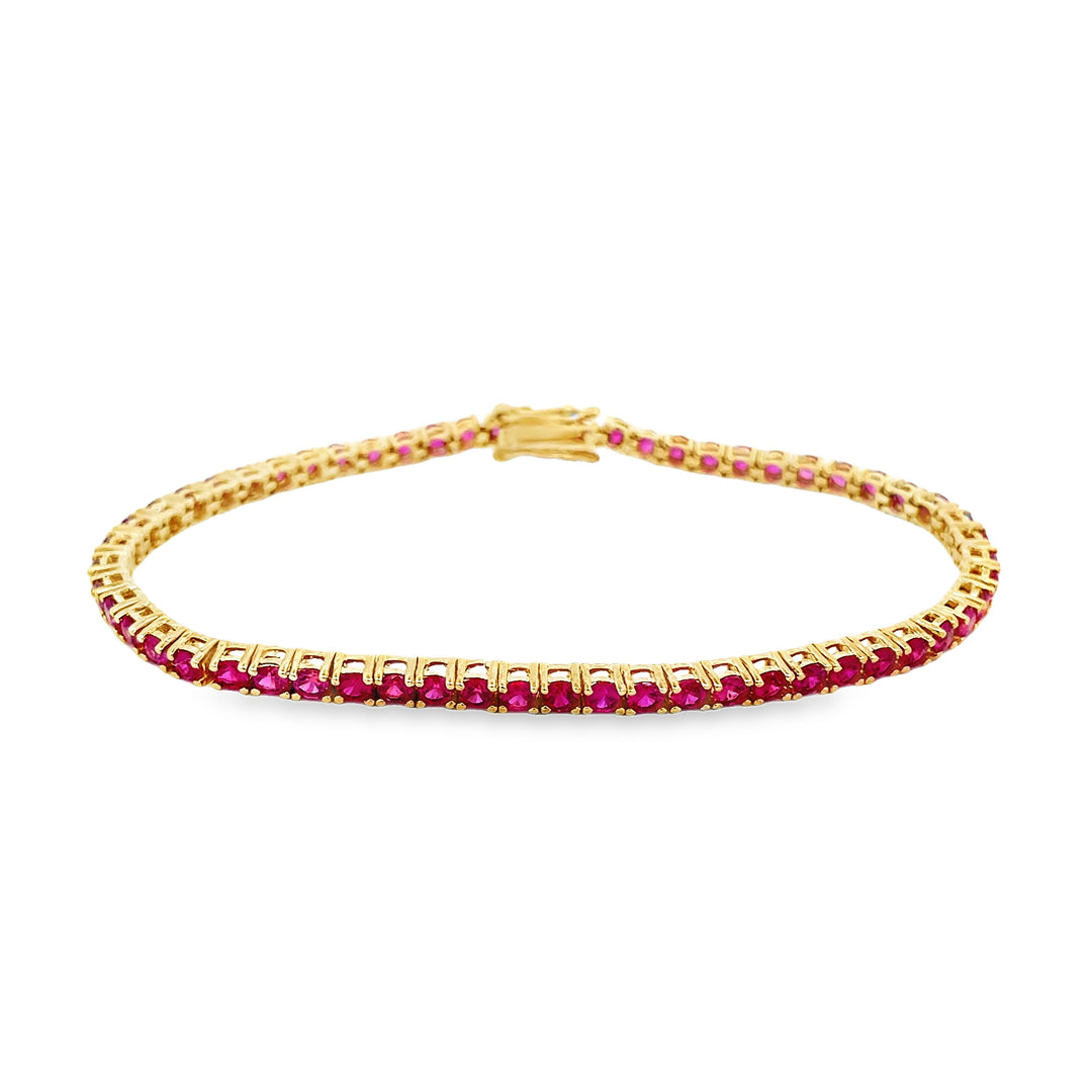 Ruby Tennis Bracelet - 8 Inches