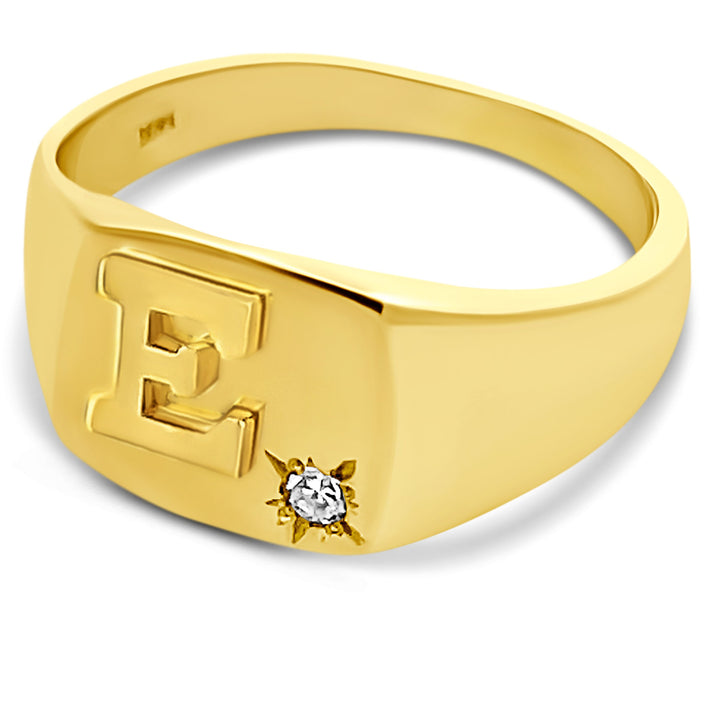 14K Gold Personalized Square Signet ring